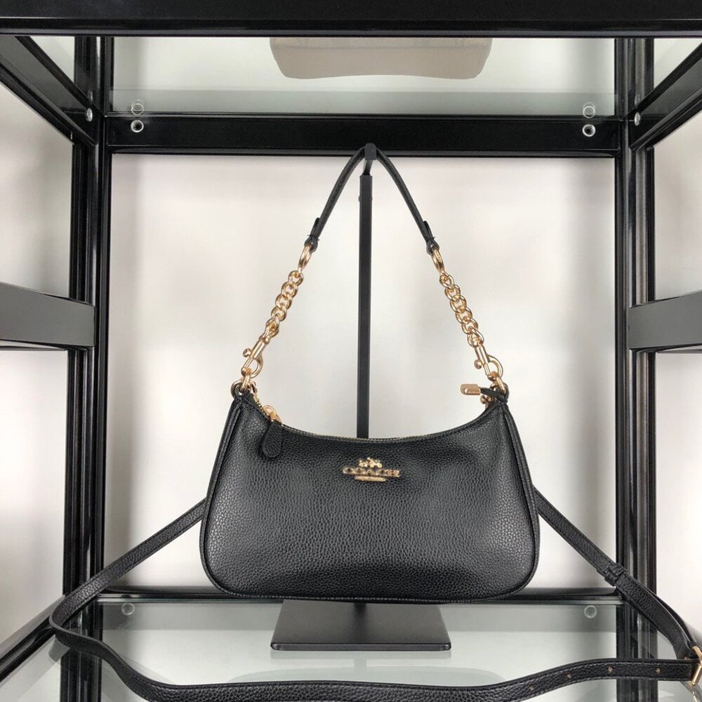 COACH Teri Pebble Leather Shoulder Bag